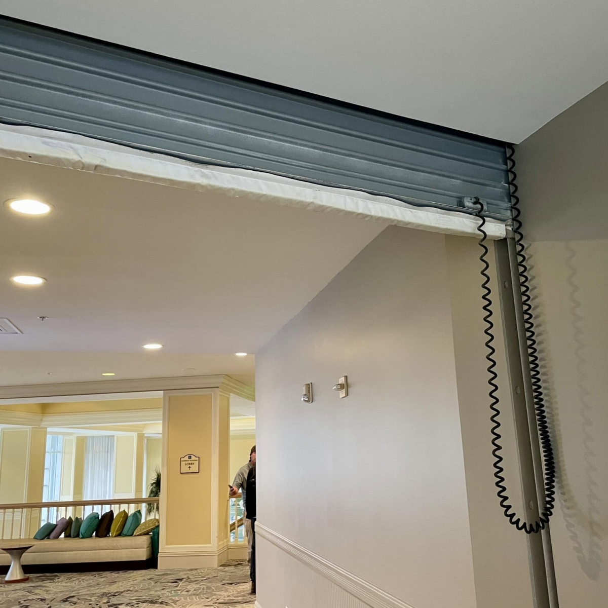 An MC22 sensing edge installed on a fire door at Marriott Sanibel Harbour Resort & Spa.